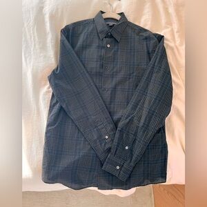 John varvatos Plaid Shirt in black and Blue - small